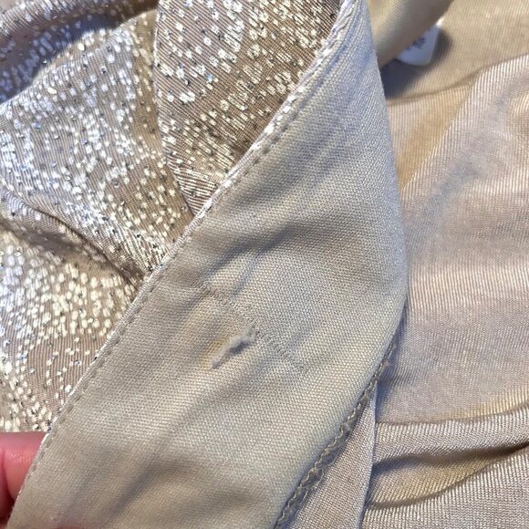 ALEX EVENINGS METALLIC RAISED SWIRL PRINT BEIGE & WHITE OPEN FRONT JACKET 22W - Picture 7 of 7